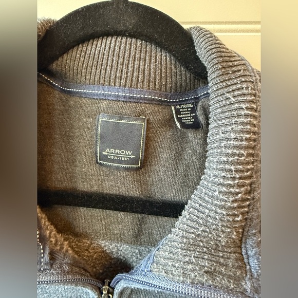 Men’s Arrow blue pullover 1/4 zip sweatshirt, size XL - Picture 5 of 6